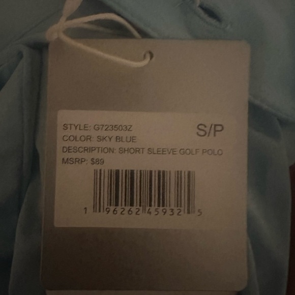 Hickey  Freeman Men’s new golf polo baby blue shirt size Small S New with tags - Picture 5 of 5